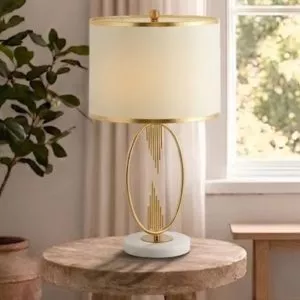 Đèn bàn chụp vải, thân kim loại hiện đại DB-321
