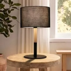 Đèn bàn chụp vải, thân gỗ nghệ thuật DB-336