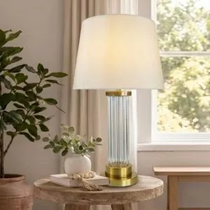 Đèn bàn chao vải trắng, thân phale cao cấp DB-347