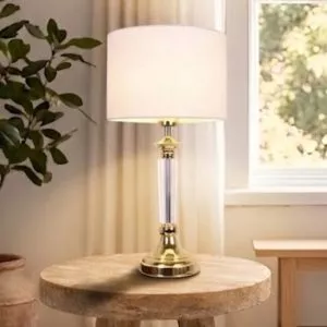 Đèn bàn chụp vải trắng, thân phale DB-359