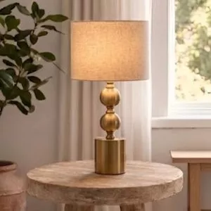 Đèn bàn hiện đại, thân kim loại si vàng đồng DB-373