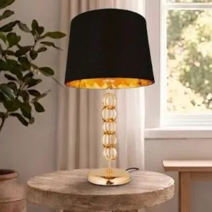 Đèn bàn chụp vải đen, thân kim loại uốn nghệ thuật DB-389