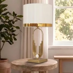 Đèn bàn chụp vải, khung kim loại thiết kế nghệ thuật DB-639