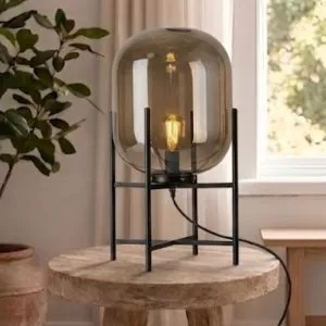 Đèn bàn hiện đại, chao thủy tinh trà nghệ thuật DB-690