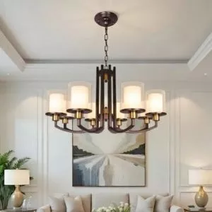 Đèn gắn trần phòng khách, bán cổ điển, màu nâu giả cổ DC-100