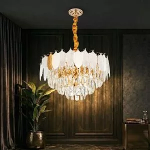 Đèn chùm phale, thiết kế kiểu tròn, hình chiếc lá nghệ thuật DC-1046