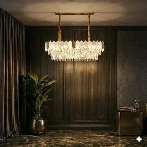 Đèn chùm phale, thiết kế thả ngang, thẻ phale K9 cao cấp DC-1047