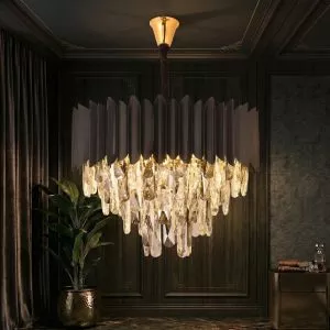 Đèn chùm phale, thiết kế kiểu tròn, thẻ phale màu xám khói cao cấp DC-1059