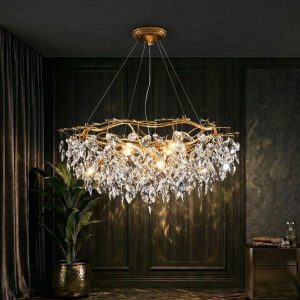 Đèn chùm phòng khách-bàn ăn, kiểu Serip tròn nghệ thuật DC-1077