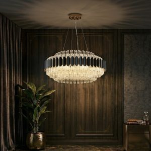 Đèn chùm phale, thiết kế kiểu tròn, ống thủy tinh cao cấp DC-126