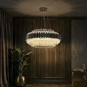 Đèn chùm phale, thiết kế kiểu tròn, ống thủy tinh cao cấp DC-126