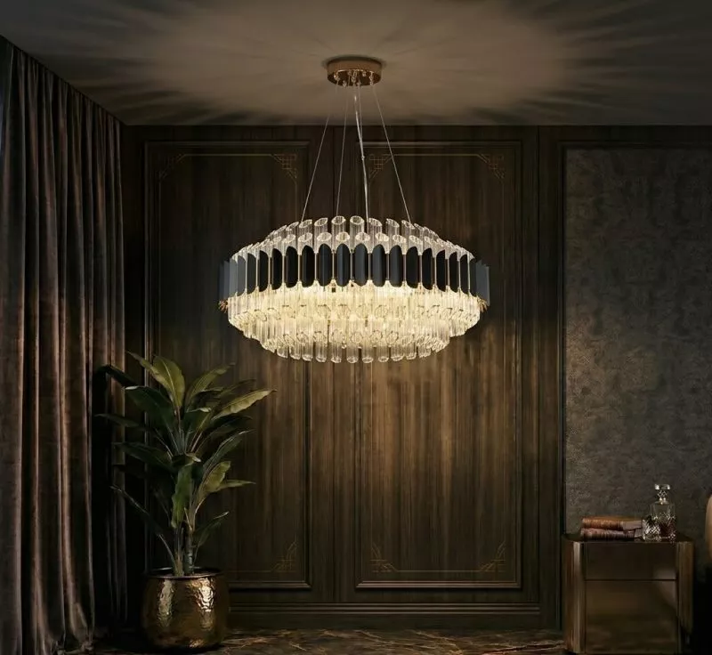 Đèn chùm phale, thiết kế kiểu tròn, ống thủy tinh cao cấp DC-126