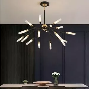 Đèn chùm phòng khách-bàn ăn, 18 ống thủy tinh nghệ thuật DC-136