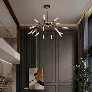 Đèn chùm phòng khách-bàn ăn, 18 ống thủy tinh nghệ thuật DC-136