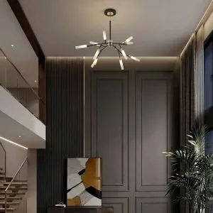 Đèn gắn trần phòng khách-bàn ăn, 12 ống thủy tinh nghệ thuật DC-137