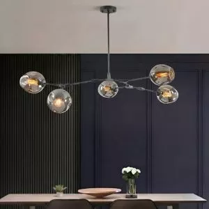 Đèn gắn trần ngang – 5 chao thủy tinh nghệ thuật DC-159