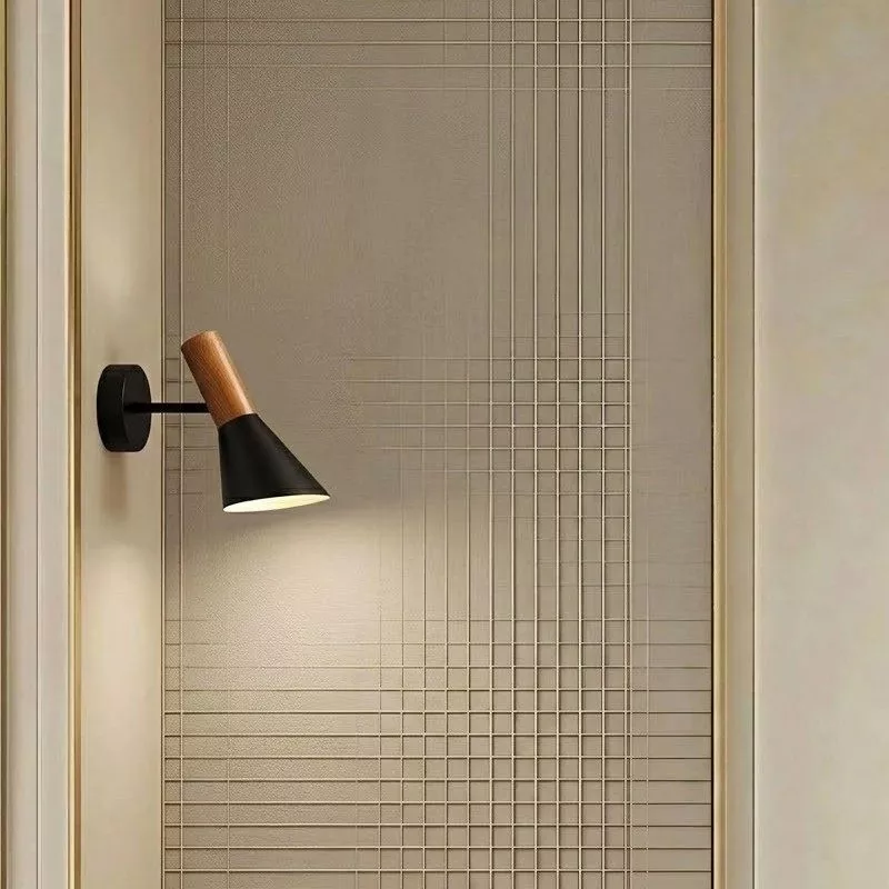 Đèn gắn tường decor, thiết kế chóa cụp, phối đui giả gỗ VDC-524