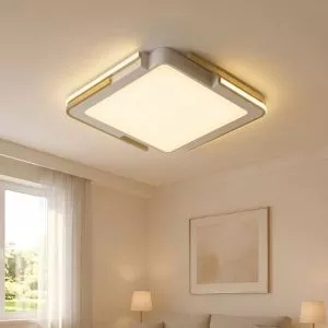 Đèn ốp trần vuông, mika phối màu hiện đại OT-010
