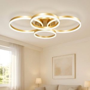 Đèn ốp trần hiện đại, 4 vòng tròn xếp nghệ thuật OT-013