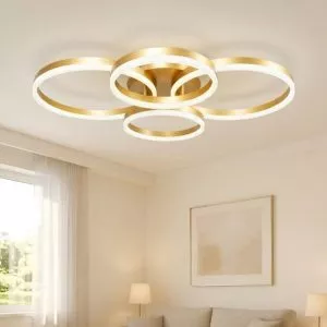 Đèn ốp trần hiện đại, 4 vòng tròn xếp nghệ thuật OT-013