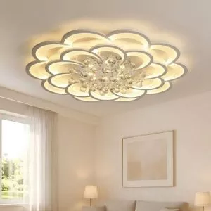 Đèn ốp trần hiện đại, thiết kế bông hoa nghệ thuật OT-018