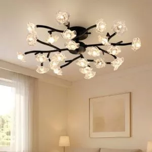 Đèn ốp trần hiện đại, phale thiết kế bông hoa nghệ thuật OT-034