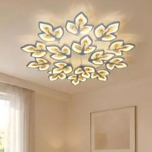 Đèn ốp trần hiện đại, thiết kế hình bông hoa, đính phale nghệ thuật OT-045