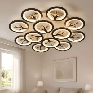 Đèn ốp trần hiện đại, thiết kế hình bông hoa, đính phale nghệ thuật OT-066