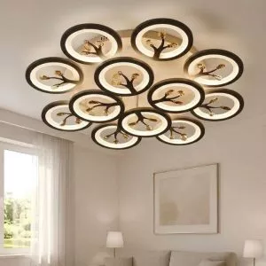 Đèn ốp trần hiện đại, thiết kế hình bông hoa, đính phale nghệ thuật OT-066