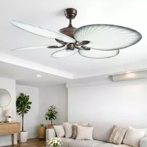 Quạt trần thiết kế 5 cánh lá cọ nghệ thuật QT-148
