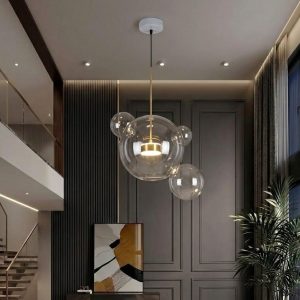 Đèn thả decor – thủy tinh thiết kế hình bọt biển TDC-105