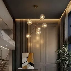 Đèn Thả Phong cách Bắc Âu, 6 Chao Thủy Tinh TDC-1195