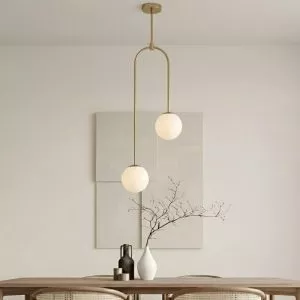 Đèn thả decor – phong cách moonlight, khung kim loại si vàng đồng, treo đứng TDC-154
