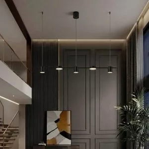 Đèn thả decor – thiết kế kiểu ngang-màu đen 5 bóng LED TDC-178D
