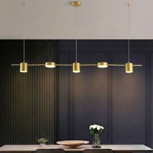Đèn thả decor –  thiết kế hiện đại, thân ngang-màu vàng đồng 5 bóng TDC-178V