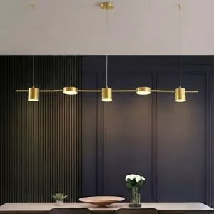 Đèn thả decor – thiết kế hiện đại, thân ngang-màu vàng đồng 5 bóng TDC-178V