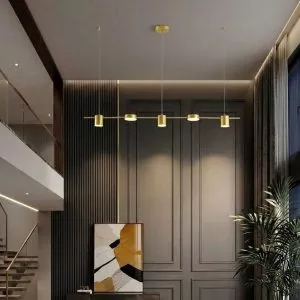 Đèn thả decor – thiết kế hiện đại, thân ngang-màu vàng đồng 5 bóng TDC-178V