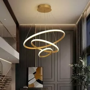 Đèn Thả LED 3 Vòng, thân vàng xước – Giá Rẻ TDC-188V