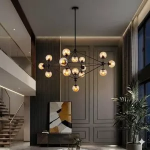 Đèn gắn trần phòng khách kiểu Phân Tử 15 bóng TDC-1903