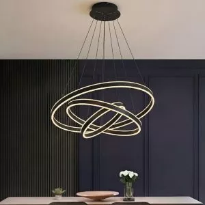 Đèn Thả LED Hiện Đại 3 Vòng Sơn Đen TDC-197