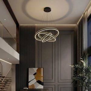 Đèn Thả LED Hiện Đại 3 Vòng Sơn Đen TDC-197