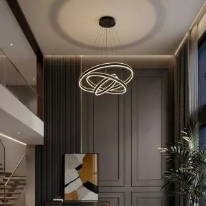 Đèn Thả LED Hiện Đại 3 Vòng Sơn Đen TDC-197