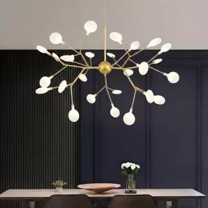 Đèn Thả HERA Cao Cấp Thân Vàng Chao Đục TDC-214