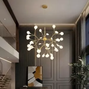 Đèn Thả HERA Cao Cấp Thân Vàng Chao Đục TDC-214