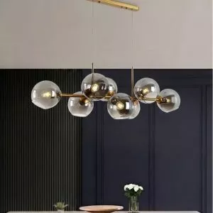 Đèn thả thủy tinh ngang 8 chao TDC-216