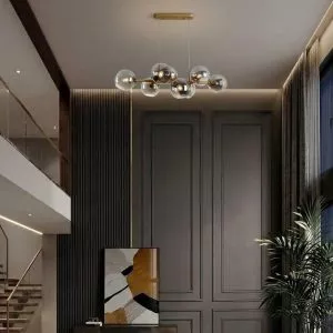 Đèn thả thủy tinh ngang 8 chao TDC-216