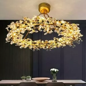 Đèn chùm hiện đại phòng khách-bàn ăn, thiết kế vòng hoa phale cao cấp TDC-230