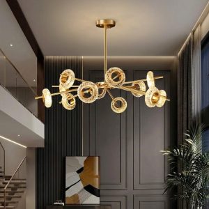 Đèn chùm hiện đại phòng khách-bàn ăn , vòng đá phale cao cấp TDC-241