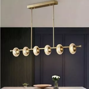 Đèn chùm hiện đại phòng khách-bàn ăn, kiểu ngang – vòng đá phale cao cấp TDC-242