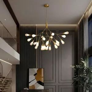 Đèn chùm hiện đại – Hera lá thủy tinh cao cấp TDC-244